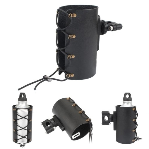 Supporto per bottiglia da moto in pelle artificiale