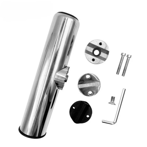 Supporto per canna da pesca in acciaio inox da infilare 23 cm struttura resistente accessorio da pesca per la pesca dalla riva