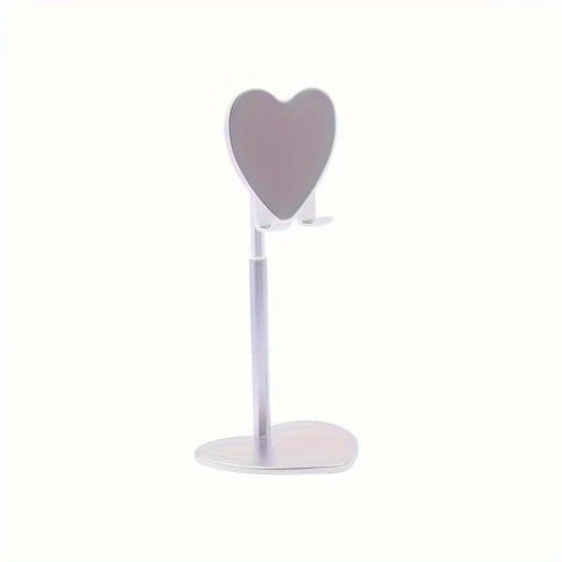 Supporto per mobile e tablet con altezza regolabile 24 cm base 10 cm supporto a forma di cuore per scrivania in ufficio e a casa