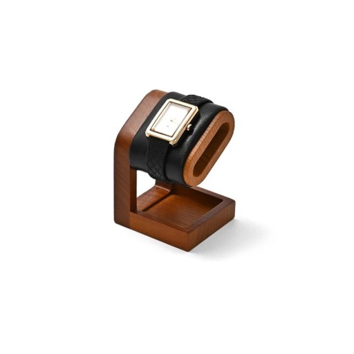 Supporto per orologi 6,5 × 5,9 × 9 cm supporto in legno con cuscino in pelle artificiale per esposizione di orologi