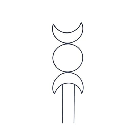 Supporto per piante a forma di cerchio con motivo della luna 34 × 10 cm supporto da giardino in metallo per piante rampicanti per guidare i germogli