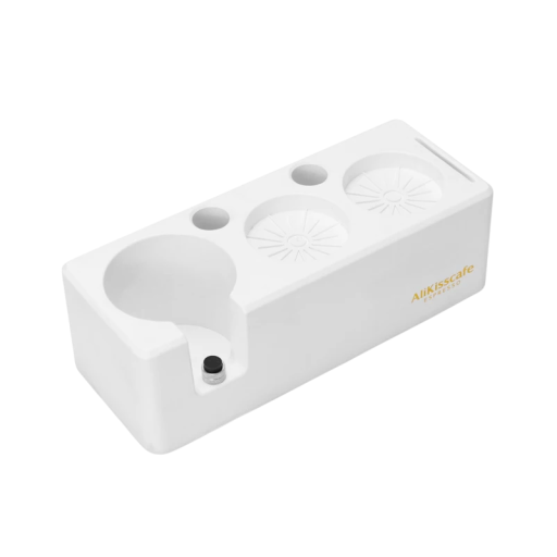 Supporto per tamper e portafiltri 58 mm con 2 aperture per tamper, 1 supporto per portafiltri e 2 slot per pennelli Organizzatore in plastica ABS per baristi