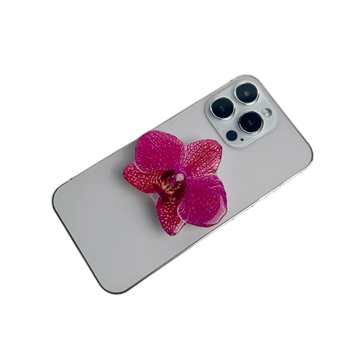 Supporto per telefono con anello design orchidea grip in acrilico supporto mobile per una presa comoda e supporto stabile durante l'uso del telefono