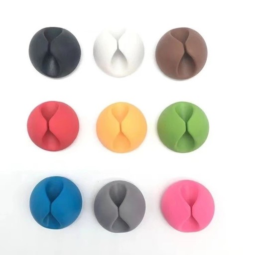 Supports adhésifs en silicone pour câbles, ensemble de 6 pièces en couleurs pour l'organisation des câbles