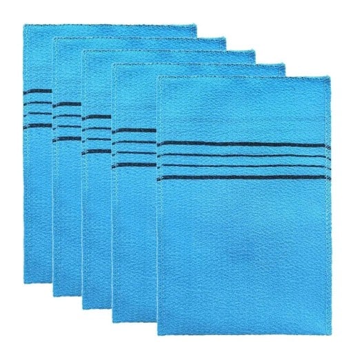Súprava 5 ks exfoliačných žiniek 14 x 18,5 cm Kórejské a talianske sprchové rukavice Mäkký telový peeling Polyester bavlna Hĺbkové čistenie