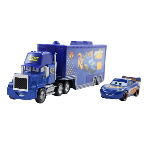 Súprava Mack Hauler a modrý Blesk McQueen Disney Pixar Autá 2 3 Nákladné auto a závodný kovový model Hračka pre deti Zberateľská sada