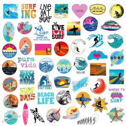 Surfing Stickers 50 pcs E260