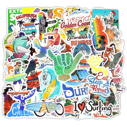 Surfing Stickers 50 pcs