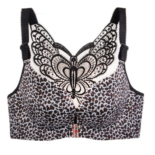 Sutien leopard cu închidere frontală