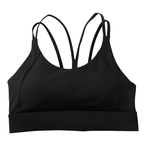 Sutien sportiv pentru femei cu bretele subțiri duble criss-cross pe spate cu pernuțe și închidere cu cârlige pentru yoga