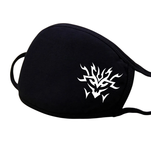 Svart bomull vinter varm halvansiktsmask Unisex förtjockad munmask med tecknat mönster Skydd mot kyla och vind