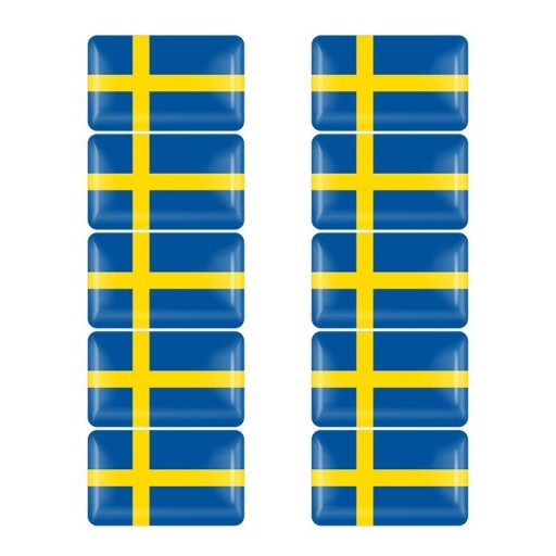 Sverige flag klistermærker 10 stk.