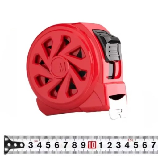 Svinovací metr s aretací 3 m x 19 mm plastové pouzdro červený stavební měřicí pásek pro dílnu a montážní práce