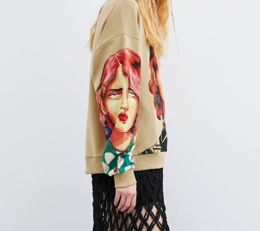Sweat à capuche pour femme avec impression de visage