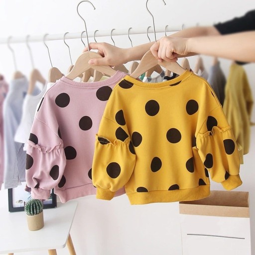 Sweat à capuche pour fille à pois