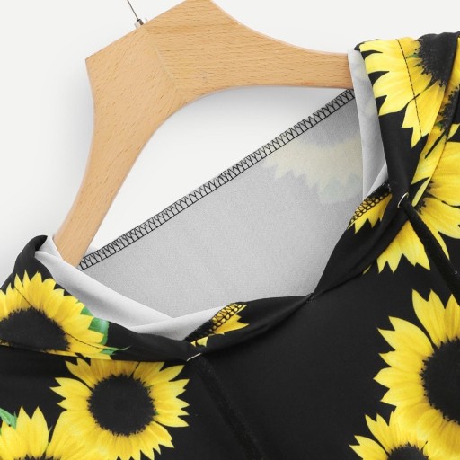 Sweat court pour femme avec tournesol