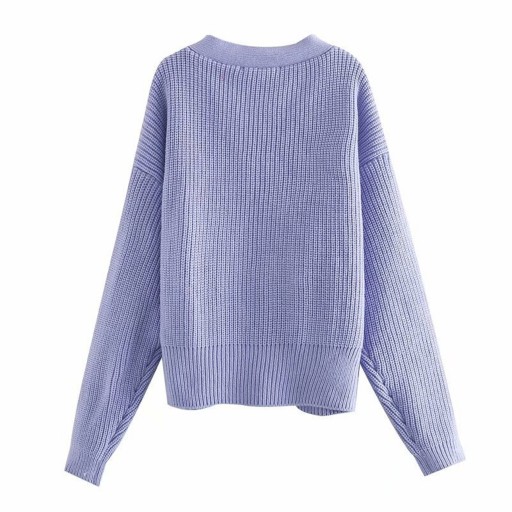 Sweater de malha feminino com botões G423