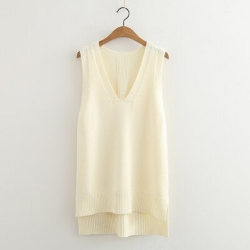 Sweater de malha sem mangas para senhora G394