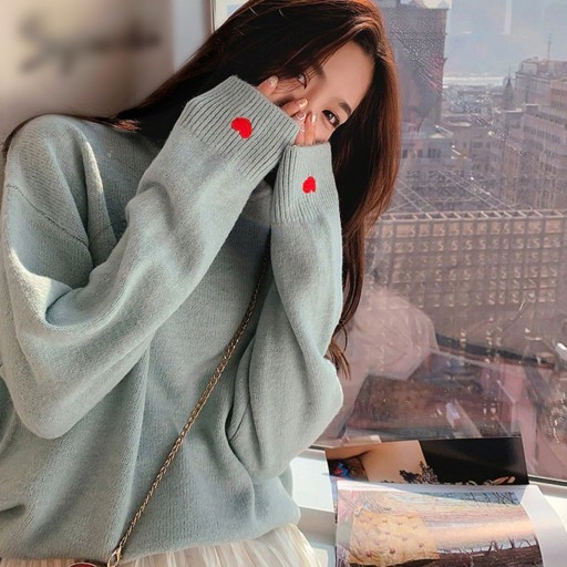 Sweater feminino com corações G420