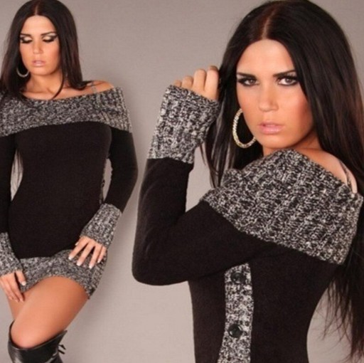 Sweater feminino com ombros à mostra