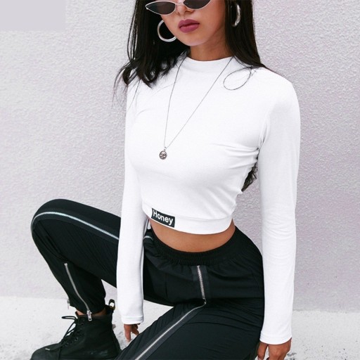 Sweatshirt curta branca para senhora A18