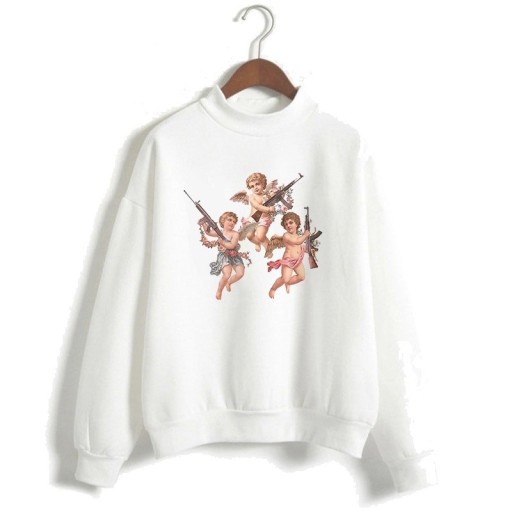 Sweatshirt feminina com anjos