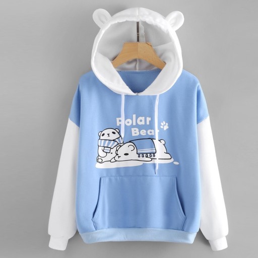 Sweatshirt feminina com urso polar