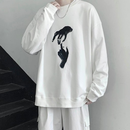 Sweatshirt masculino com estampado de mão