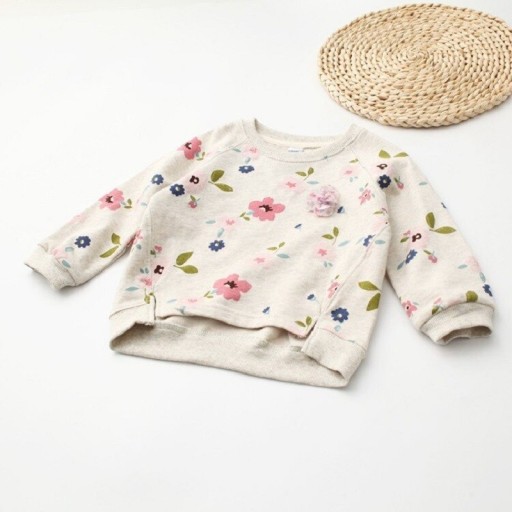 Sweatshirt med blomsterprint til piger