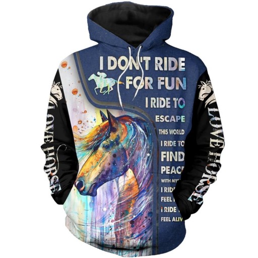 Sweatshirt med hest A4501