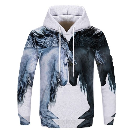 Sweatshirt med hest F156
