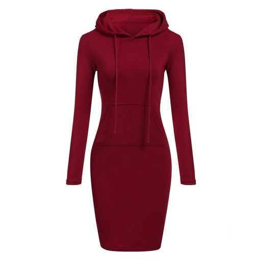 Sweatshirtkleid mit Kapuze und Kängurutasche Sportlicher Loose Fit Langarm Weiches Material Für Zuhause und Unterwegs Herbst Frühling Streetwear Outfit