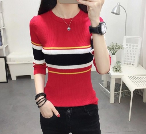 Sweter damski w paski A2190
