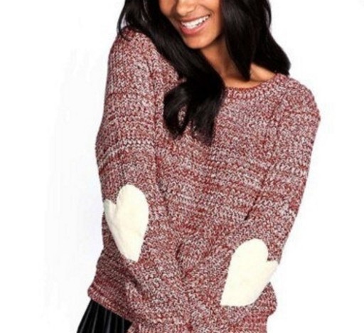 Sweter damski w serduszka A2188