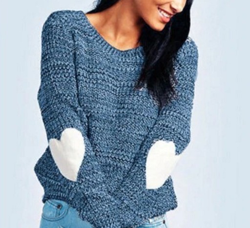 Sweter damski w serduszka A2188