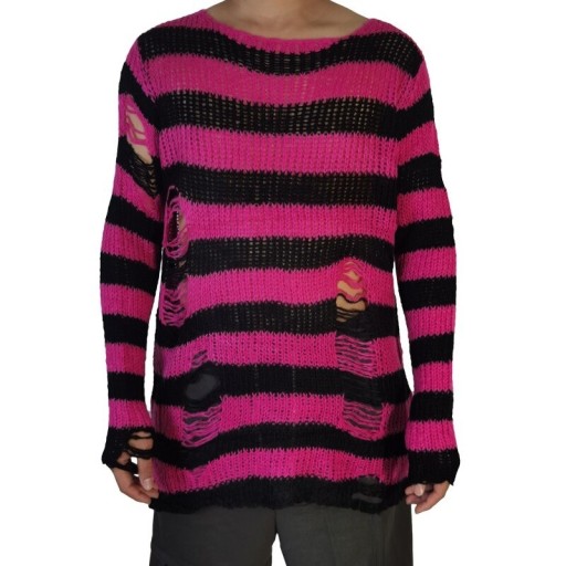 Sweter męski z dziurami F182
