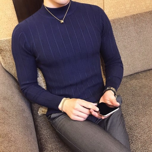 Sweter męski z golfem F256