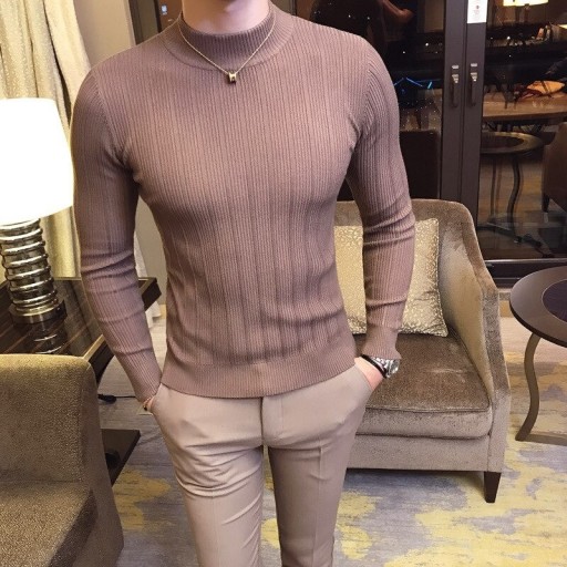 Sweter męski z golfem F256