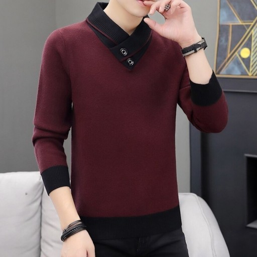 Sweter męski z kołnierzem F227