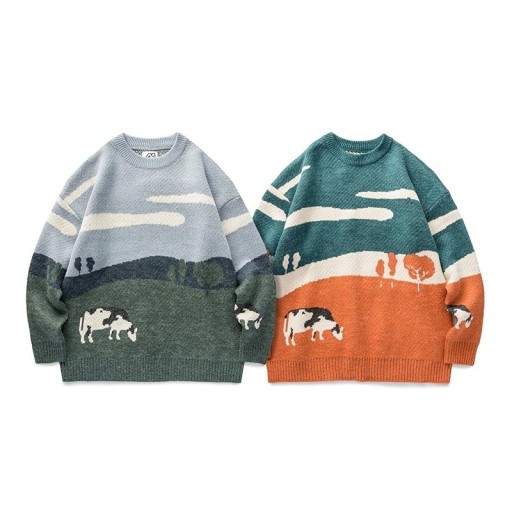 Sweter z motywem krowy