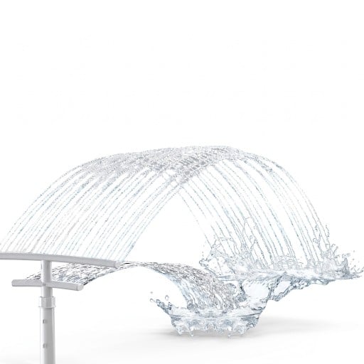 Swimming Pool Fountain 2-in-1 Double Layer Waterfall and Arch of Water Streams 42.4 x 50.8 cm Adjustable Stream Height White For Above-Ground