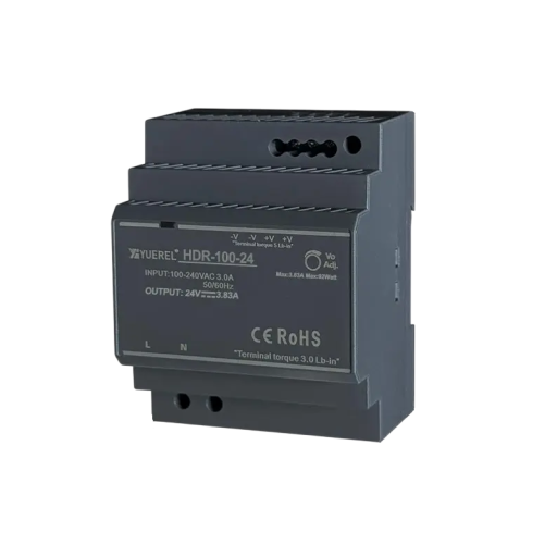 Switched Power Supply for DIN Rail AC 100–240V DC 24V 3.8A 100W Compact Supply for Industrial Applications 7 x 9 x 5.5 cm