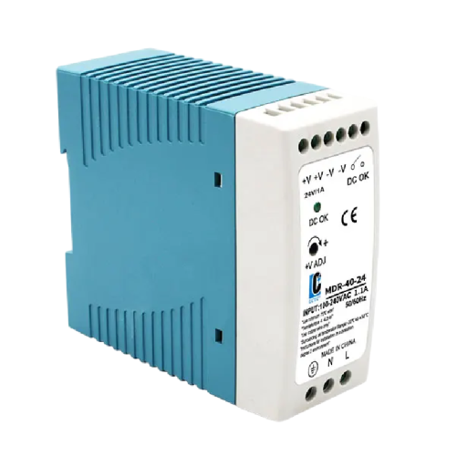 Swtichende strømforsyning til DIN-skinne AC 100-240V DC 24V 1A 40W Kompakt strømadapter 50/60Hz Industriel spændingskilde 10x9x4 cm