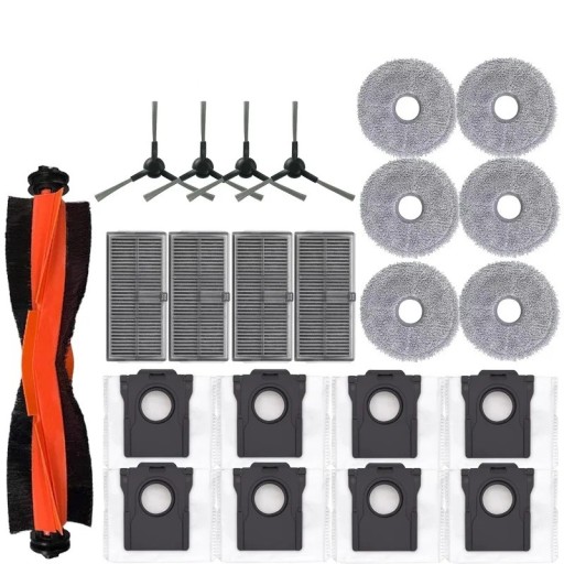 Συγκρότημα αξεσουάρ για ρομπότ σκούπα 23 τμχ 1 κύρια βούρτσα 6 σφουγγαρίστρες 4 φίλτρα 8 σακούλες 4 σκουπάκια Ανταλλακτικά για πλήρη συντήρηση