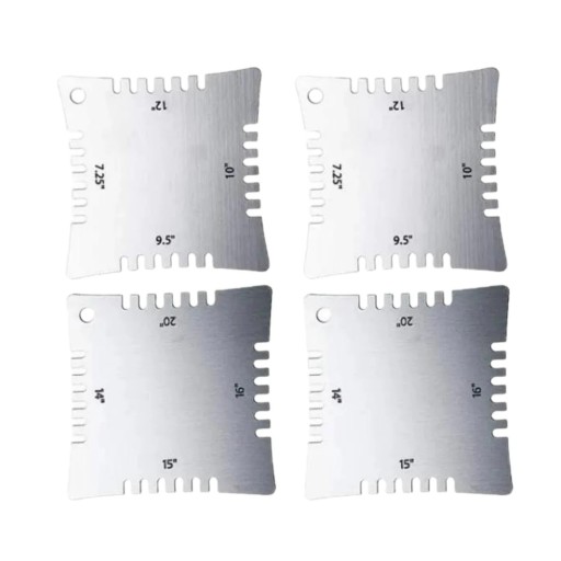 Σύνολο μεταλλικών μετρητών ακτίνας τάφρου για κιθάρα 4 τμχ Εργαλείο για ρύθμιση της καμπυλότητας της τάφρου και του ύψους των χορδών Επαγγελματικοί μετρητές