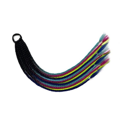 Syntetflätor på elastiskt band 60 cm