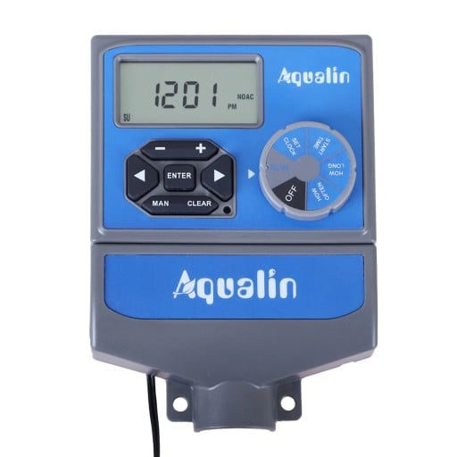 Système d'irrigation automatique pour jardin avec minuterie 8 stations AC 230 V avec écran LCD bleu-gris pour le contrôle de l'irrigation