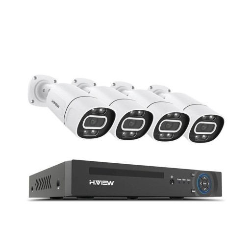 Système de caméra de sécurité 8MP 4 caméras 90° ensemble de surveillance application mobile XMEye Pro blanc pour la surveillance de la maison