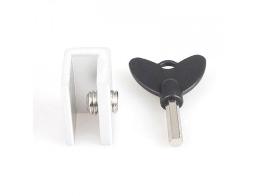 Système de sécurité pour fenêtre Serre-joint monté sur la moulure du cadre Vis de sécurité serrée avec une clé Butée limitant l'ouverture