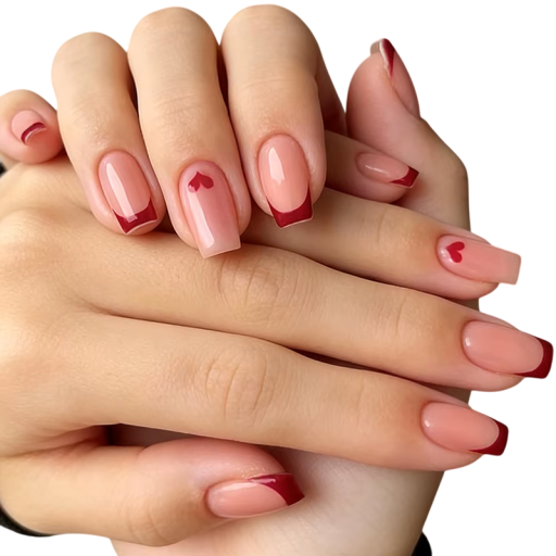 Système français romantique de 24 pièces d'ongles artificiels carrés DIY pour femmes et filles Conseils durables avec colle Manucure élégante